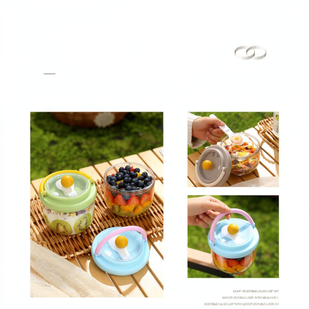 Food Snacks Healthy - علبة سلطة محمولة بتصميم عصري، مع